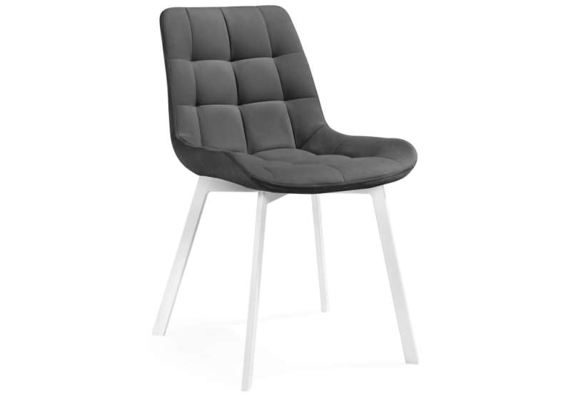 Стул на металлокаркасе Челси темно-серый / белый (50x60x80). 