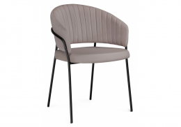 Стул на металлокаркасе Лео латте Brendy Smoke 04 / черный (56x52x80)