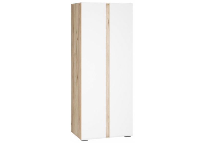 Шкаф Алетра ШК-800 дуб крафт серый / глянец белый (80x57x200). 