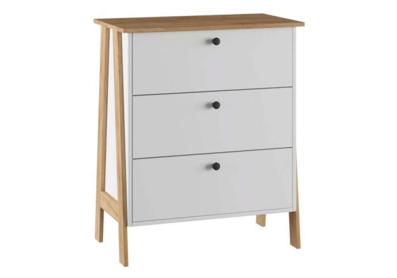 Комод Теодора белый / крафт золотой (75x42,1x90). 