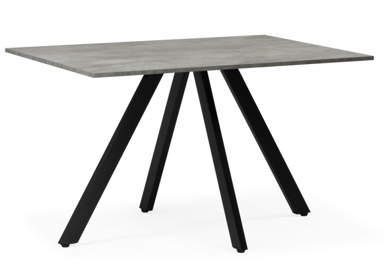 Стол деревянный Райн 116(160)x77 раздвижной цемент / черный (77x77). 