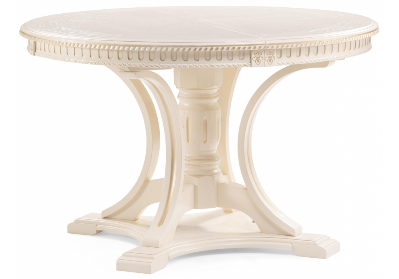 Стол деревянный Нозеан круглый бежевый / золото (120x76). 