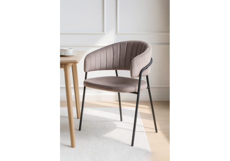 Стул на металлокаркасе Лукас латте (hl 70) / черный (54x60x78)