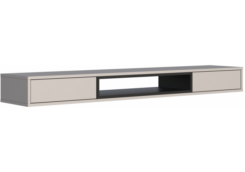 ТВ-тумба Делора 1,6 м кашемир / черный (160,2x31,5x16). 