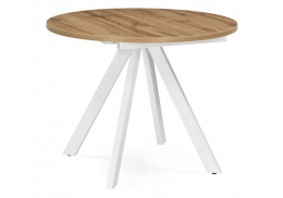 Стол деревянный Трейси 90(120)х90х75 дуб вотан / белый (90x75)